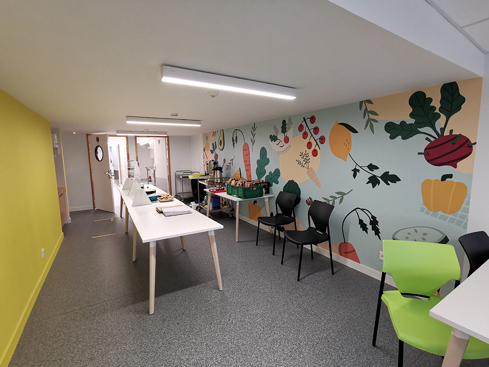 Intérieur de la maison des solidarités
